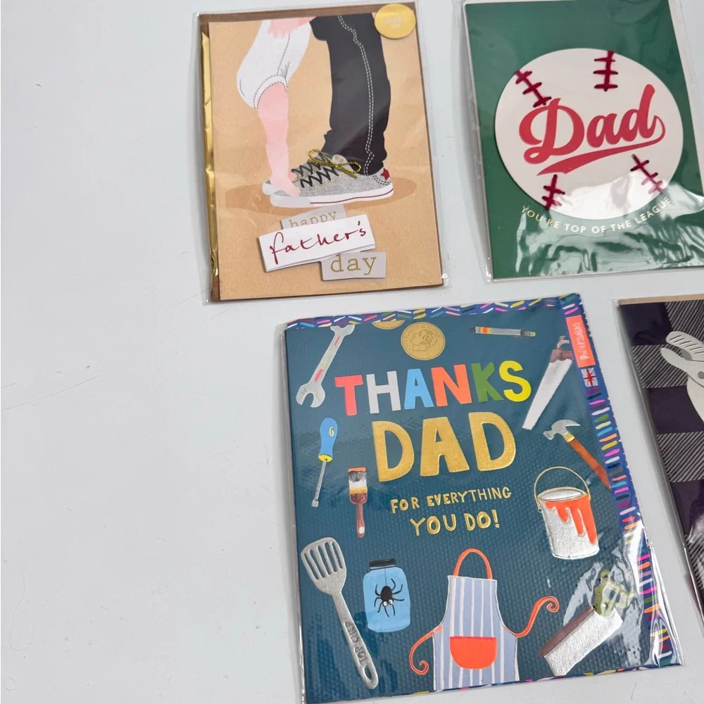 Set of 5 Fathers Day Greeting Cards and Envelopes